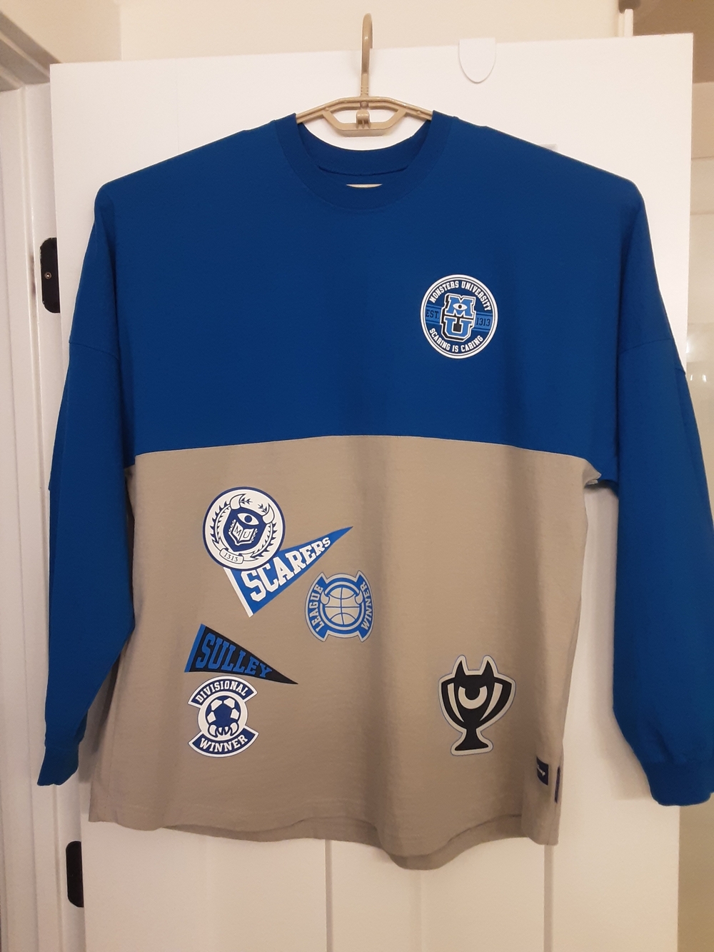 Disney Monsters University Two-Tone Blue and Tan Spirit Jersey - Picture 2 of 2